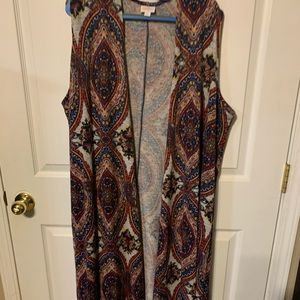 Xl EUC LuLaRoe Joy long patterned vest